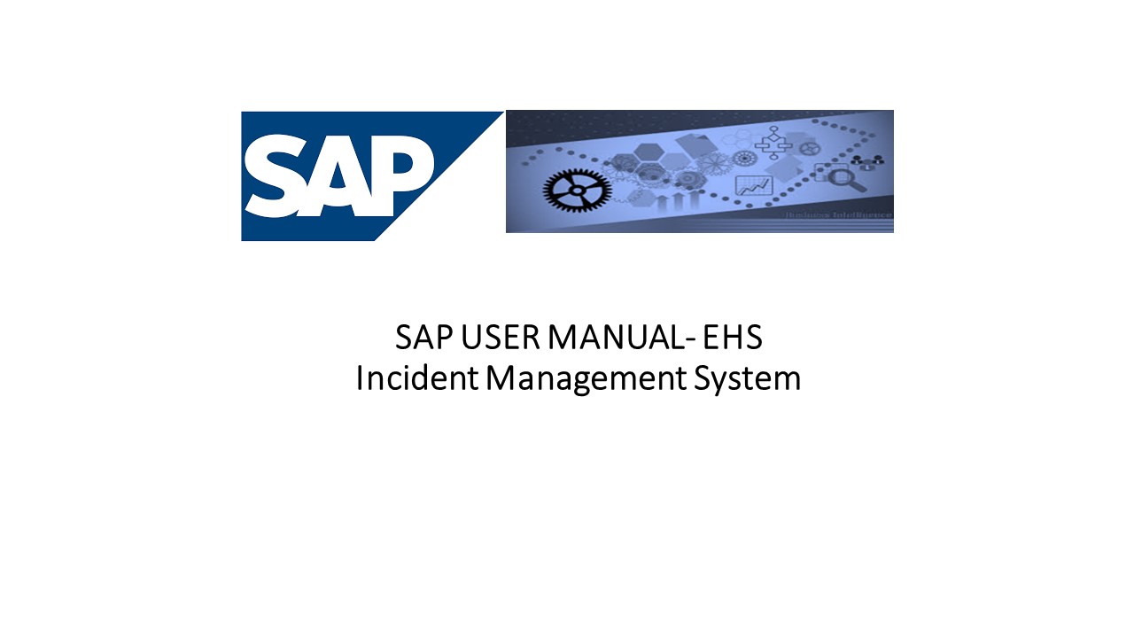 SAP-EHS user manual